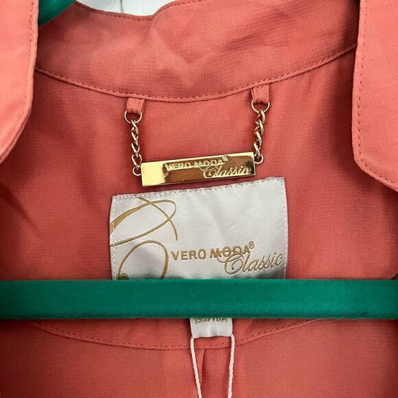 NWT Vero Moda Classic Repeat Mary Drape Open Front Blazer Burnt Orange Womens XS - Picture 11 of 11